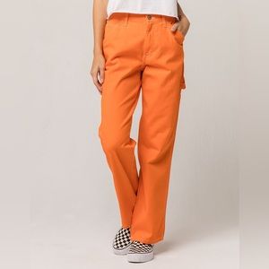 DICKIES Women’s Orange Carpenter Jeans with Belt